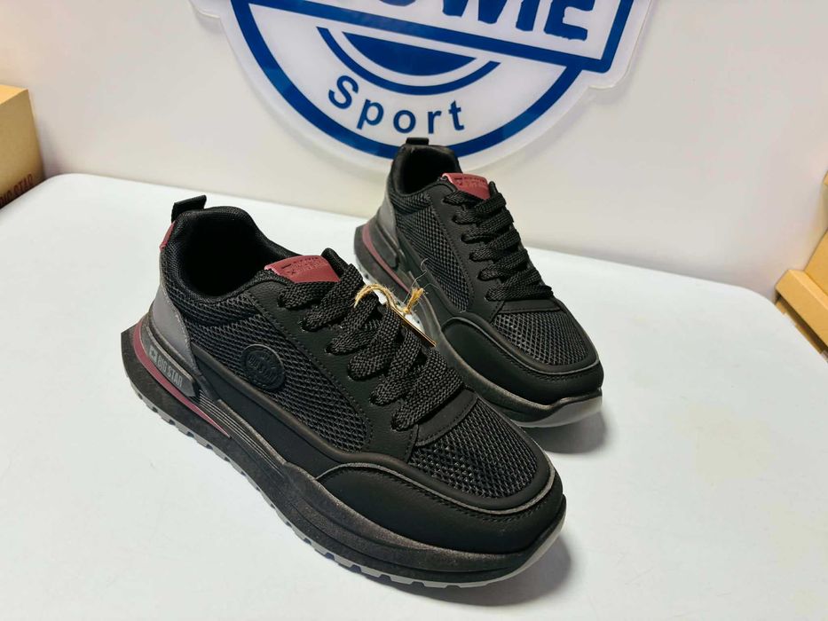 Big Star męskie sneakersy czarne bordo  41 - 44   TT174317