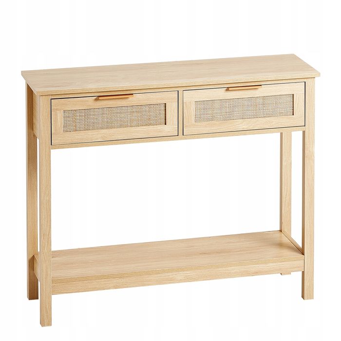 VEVOR stolik konsolowy Z rattanu 2 szuflady naturalny rattan stabilny
