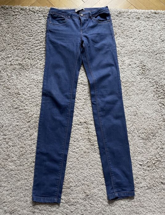 Niebieskie jeansy skinny, spodnie rurki Pull&Bear XS, 34