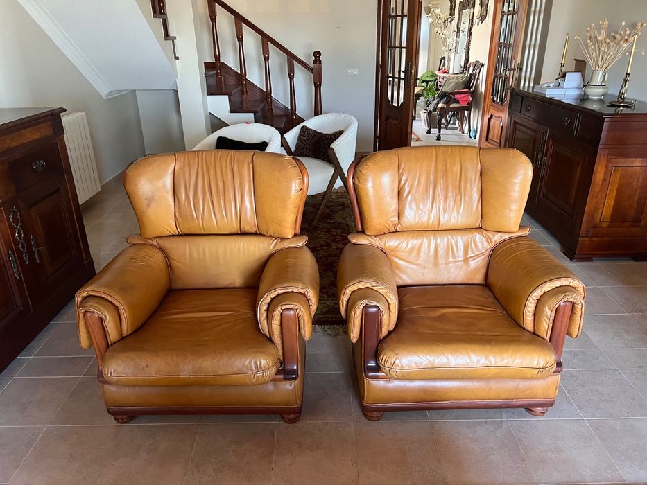 Soft yellow Leather Chairs