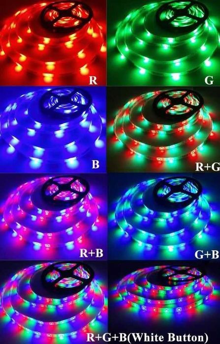 Светодиодная RGB лента,c пультом 24 клавиши, 5050 дюймов, USB, 5 м
