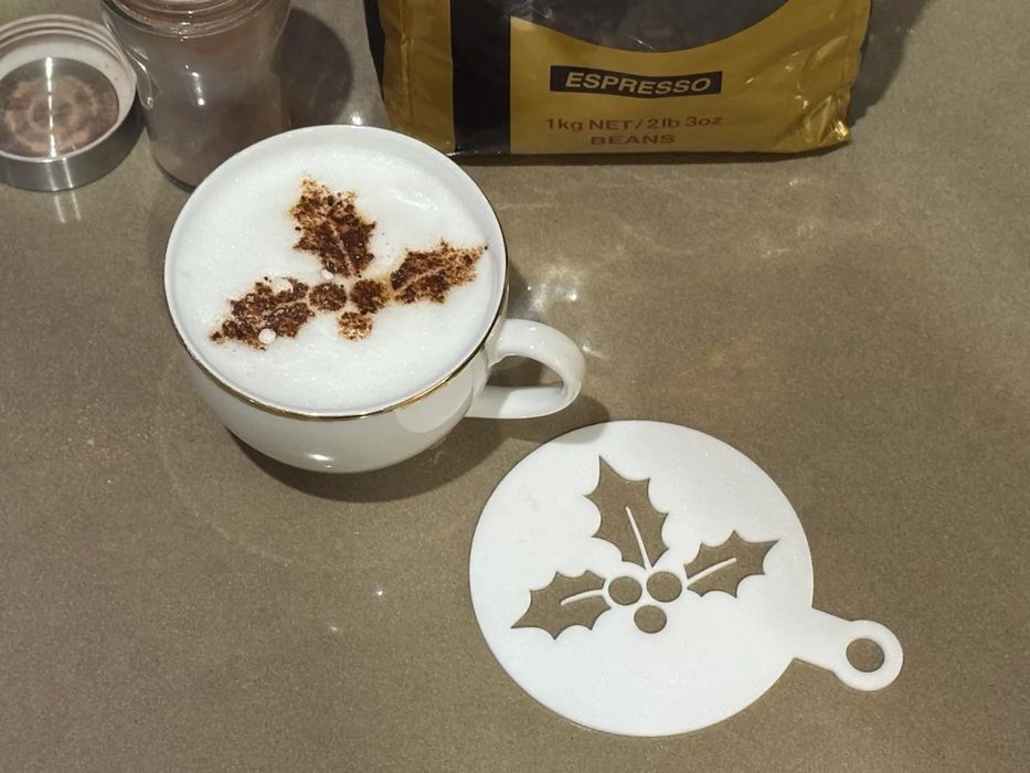 Stencil para Café "Holly Christmas"