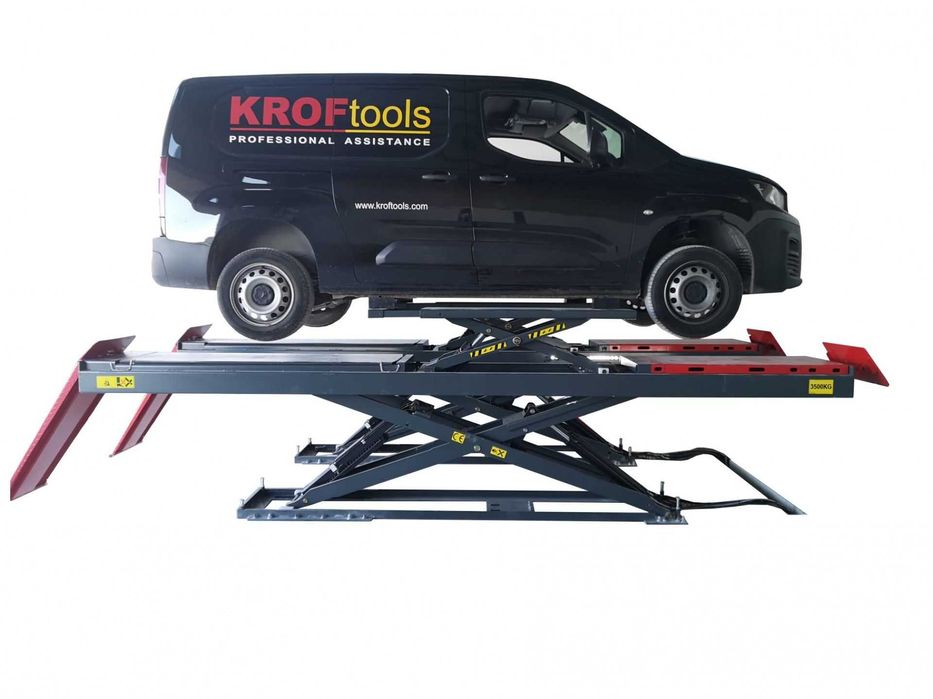 Elevador Auto Dupla Tesoura Baixo Perfil P/ Alinhamento C/LED 3,5T KROFTOOLS JL20
