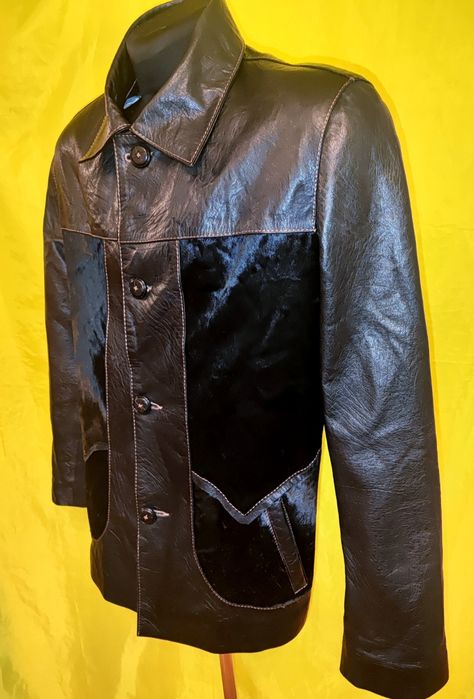 Пиджак кожаный, вставки меха нерпы, эксклюзив, р.50-52