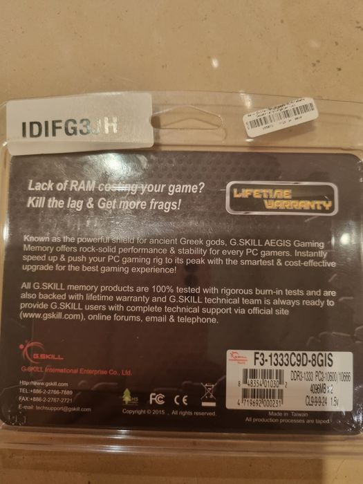 Memória RAM G.SKILL 2x4GB64740117490818121