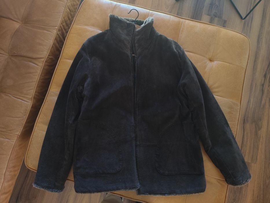 Casaco de Pele camurça forrado com pelo