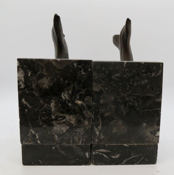 Bronze antigo, suporte para livros