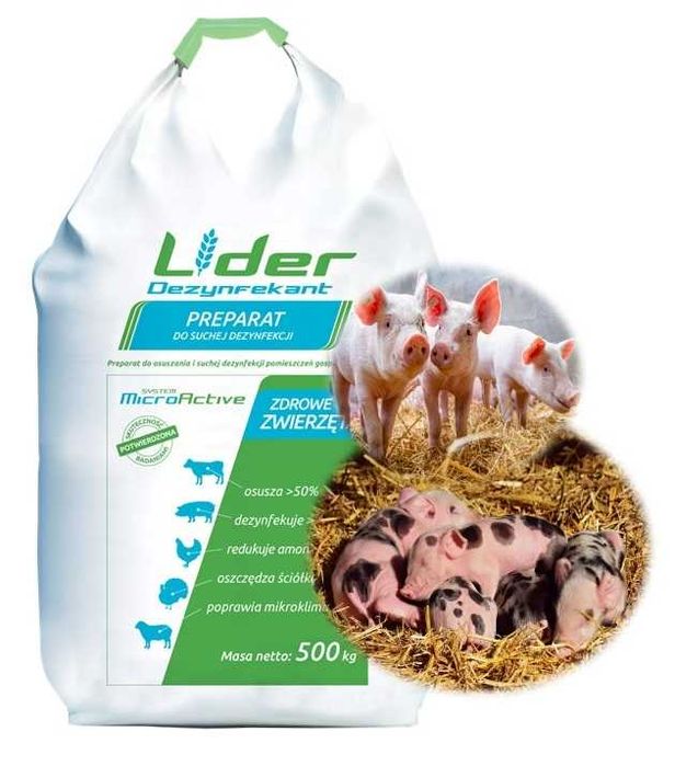 Preparat do osuszania ściółki, Lider dezynfekatn do obory 500kg