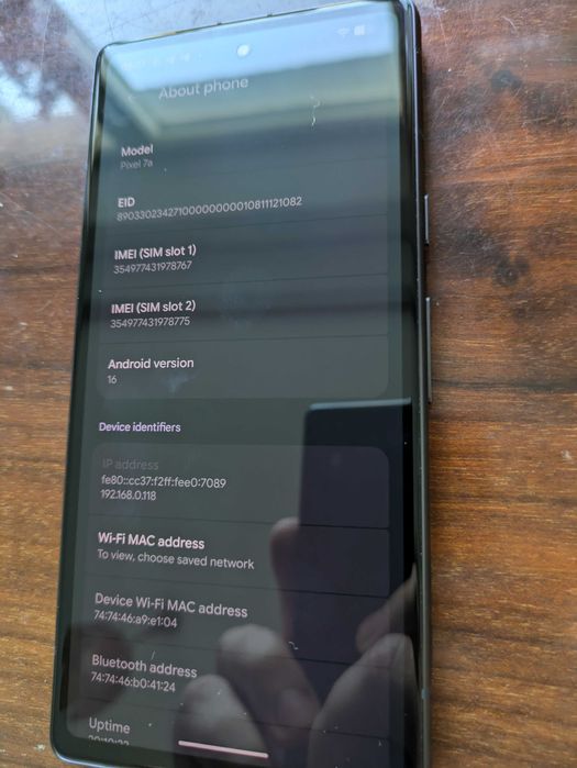Google Pixel 7a Charcoal, 8 / 128, OLED, 90 Hz