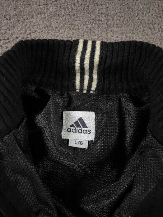 Kamizelka Adidas L Vintage Czarna Haft Bezrękawnik Unikatowa