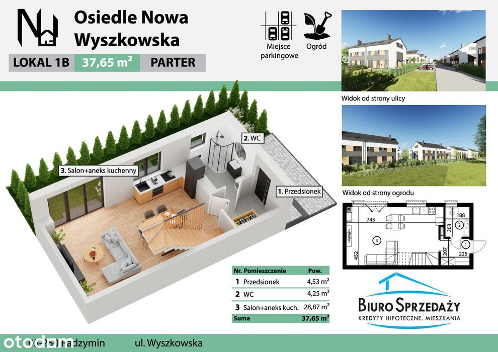 Skrajny Segment+2Mp+Ogródek 83M2