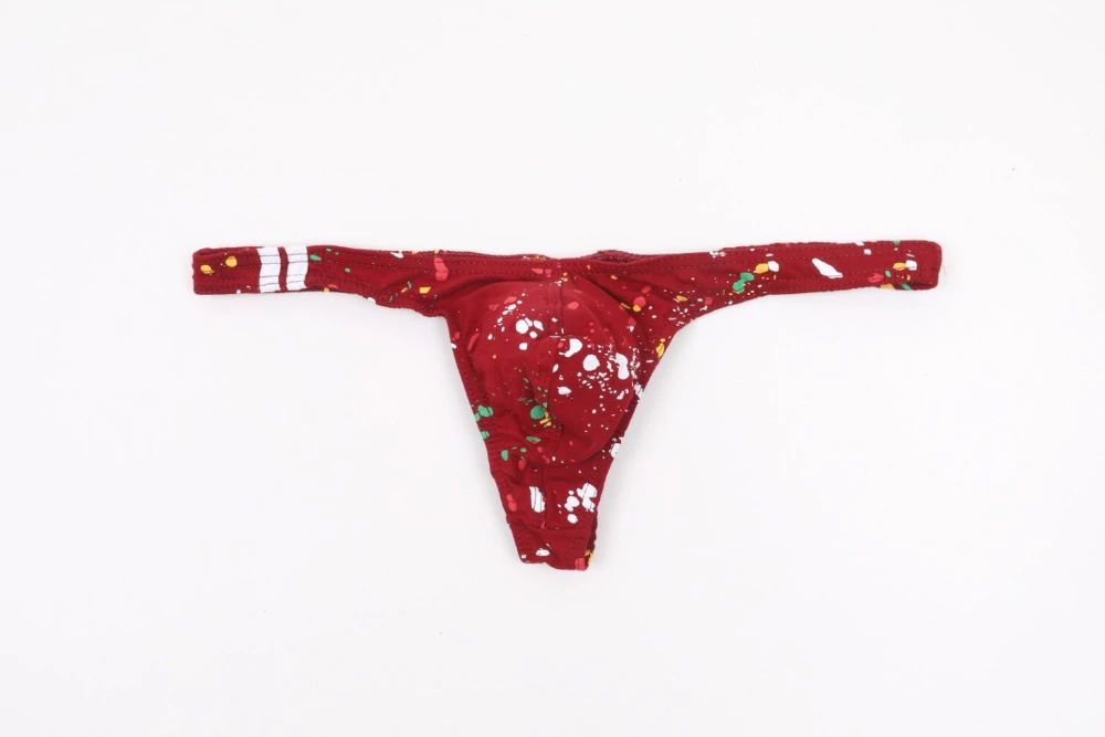 Męskie Bawełniane Stringi z Kolorowym Wzorem Graffiti - XXL