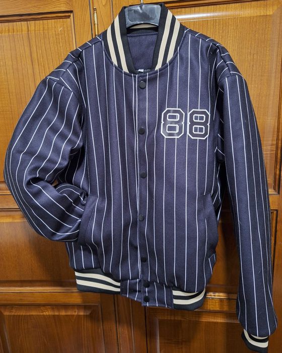 Casaco Listrado Azul escuro