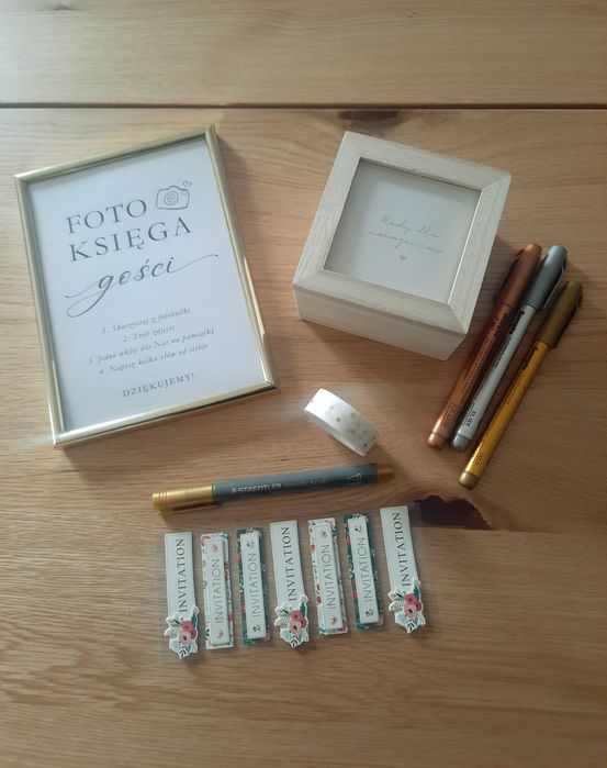 Zestaw do księgi gości (pisaki/naklejki/taśma klejąca/karteczki itd