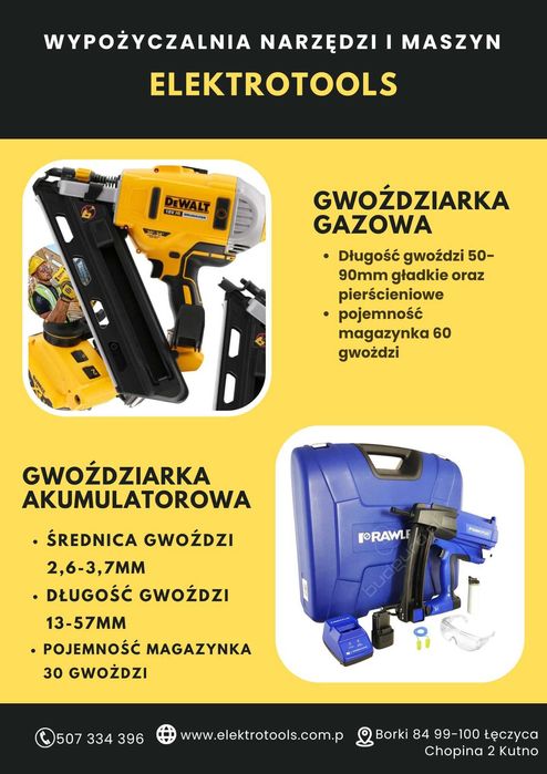 Gwoździarka osadzak do betonu  wynajem wypożyczenie