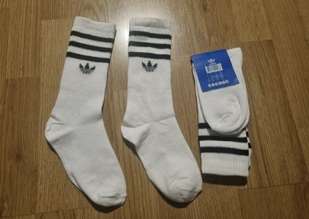 Skarpety białe 3 pary 38-43 wysokie długie paski skarpetki