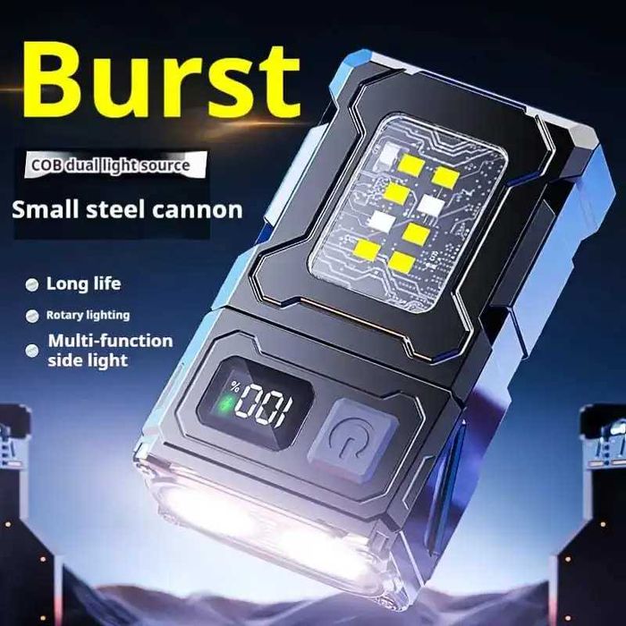 перезаряжаемый мини-фонарик на светодиодах  с вращающейся головкой