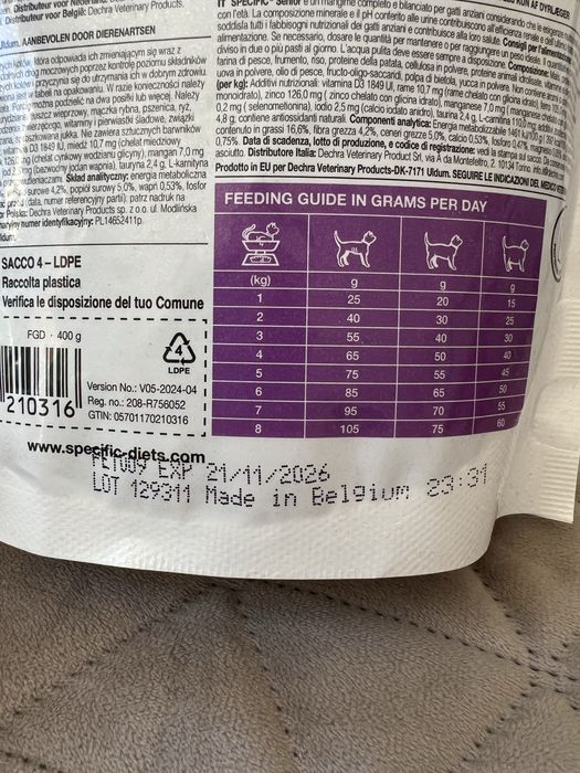 karma sucha dla kota specific senior 400g