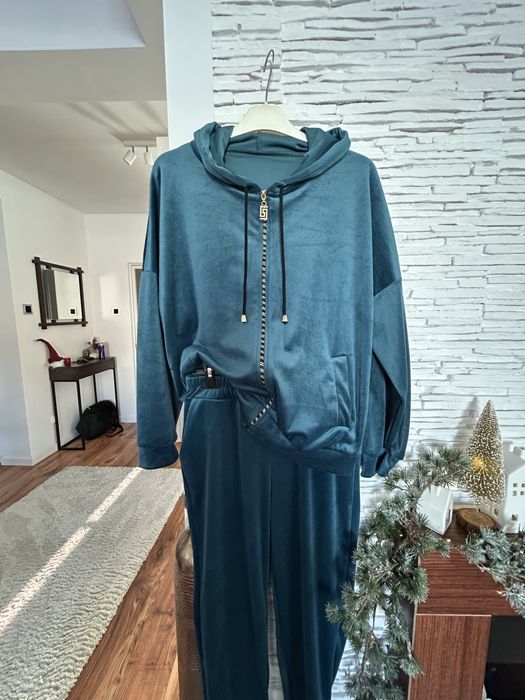 Dres damski S M L XL komplet dresowy rozpinanydamskie dresy z kapturem