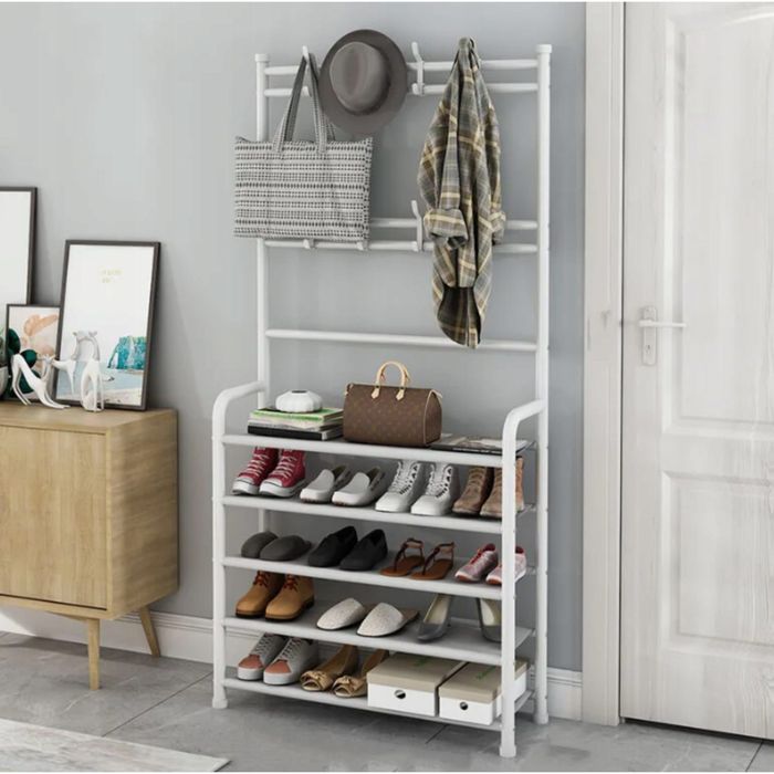 WIESZAK biały 172cm z półkami organizer ubrań butów