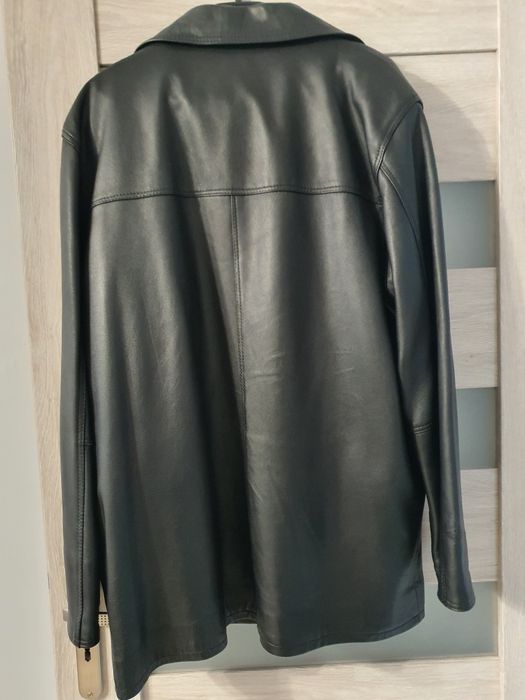 Płaszcz męski skórzany/ kurtka, XL, czarna