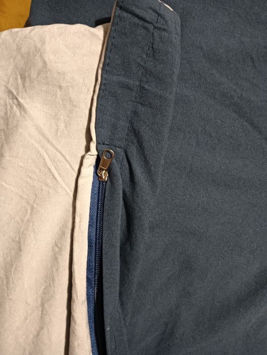 Capa reversível azul/cinza c/ fronhas