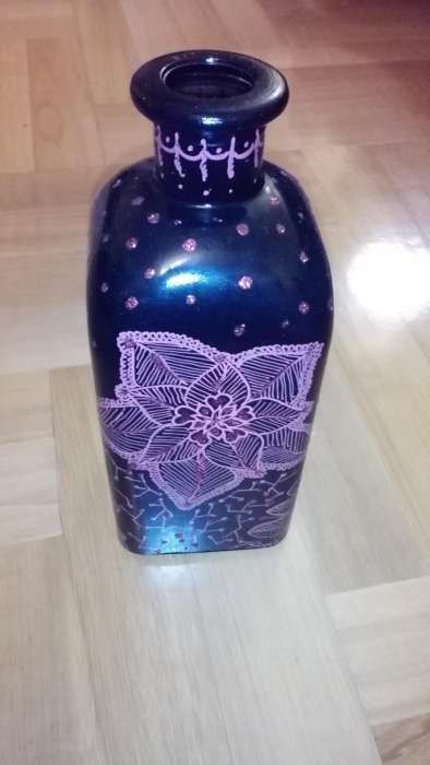 Garrafa pintada á mão- Artesanato