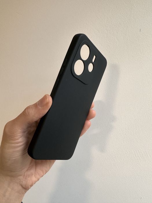 Etui Plecki Silikon czarne + SZKŁO hartowane do XIAOMI REDMI NOTE 14