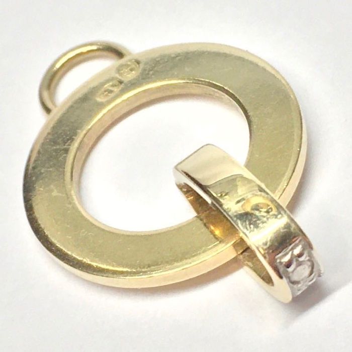 Złoty WISIOREK 585 14K Zawieszka DIAMENTY 0.04ct APART Charms Club 1,6