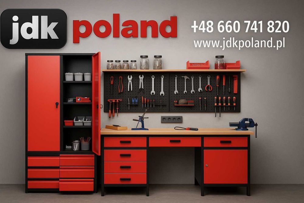 Zestaw profesjonalnych mebli warsztatowych JDK Poland —produkcja PL