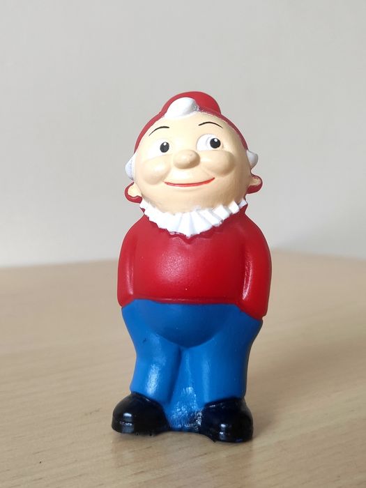 Vintage!PRL 1960-70 Stara,kolekcjonerska,gumowa  figurka krasnal Salam