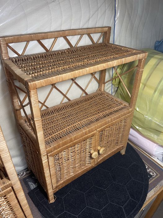 Komplet mebli wiklinowych / rattanowych boho vintage