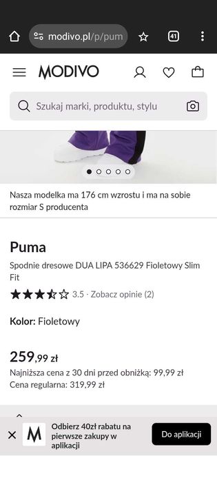 Spodnie Puma Dua Lipa xs