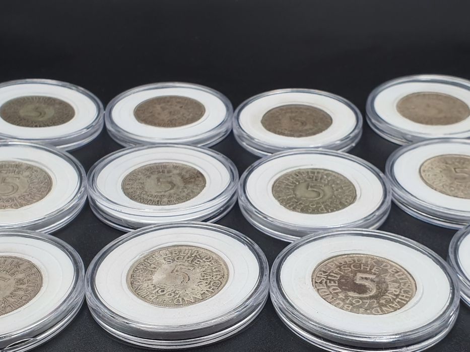 12szt monety srebro 5 mark marek niemcy deutschland kolekcja