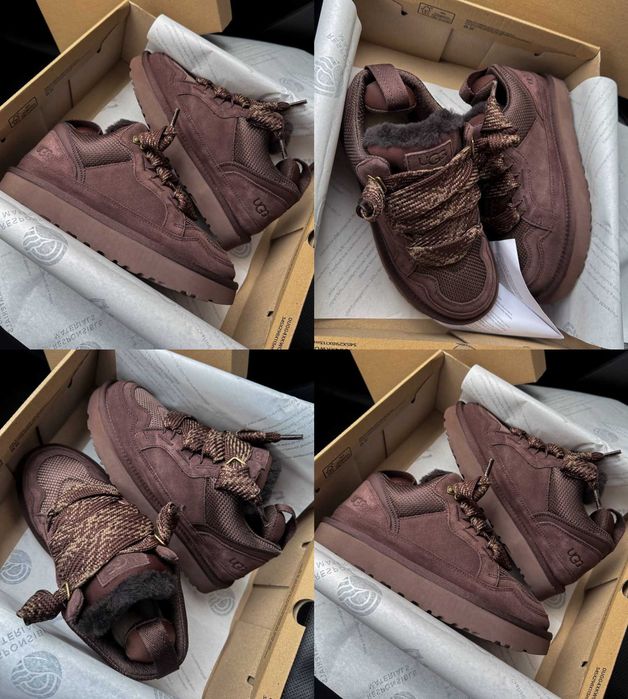 Женские ботинки UGG Lowmel Sneaker Brown 36-41 Натур Замша! Новинка!