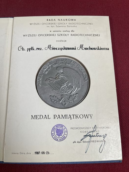 Jelenia Góra Stary Medal Oficerska Szkoła Radiotechniczna