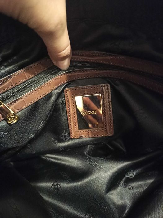 Torebka damska Kazar brązowa skórzana