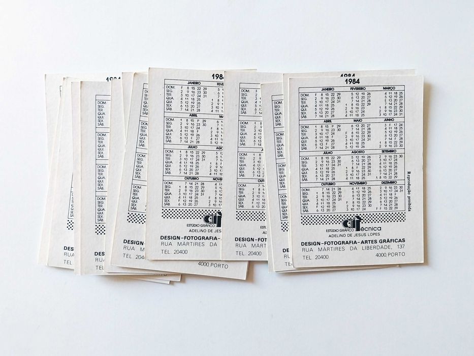 16 calendários EURO 84 (Artecnica) 1984 | lote futebol