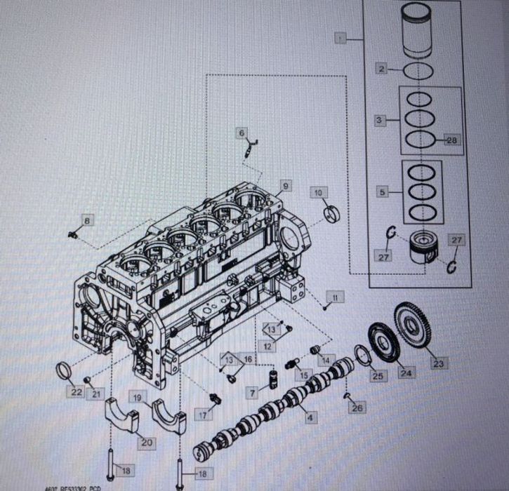 JOHN DEERE 8345R-BLOK CYLINDRÓW