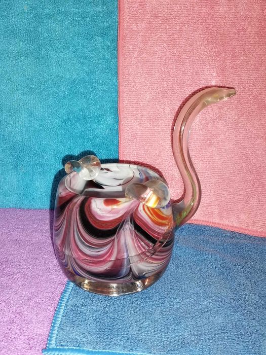 Cinzeiro em forma de cachimbo de vidro Murano