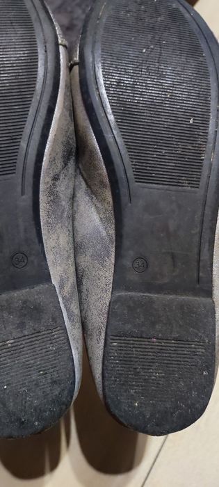 Balerinki, kolor srebrn