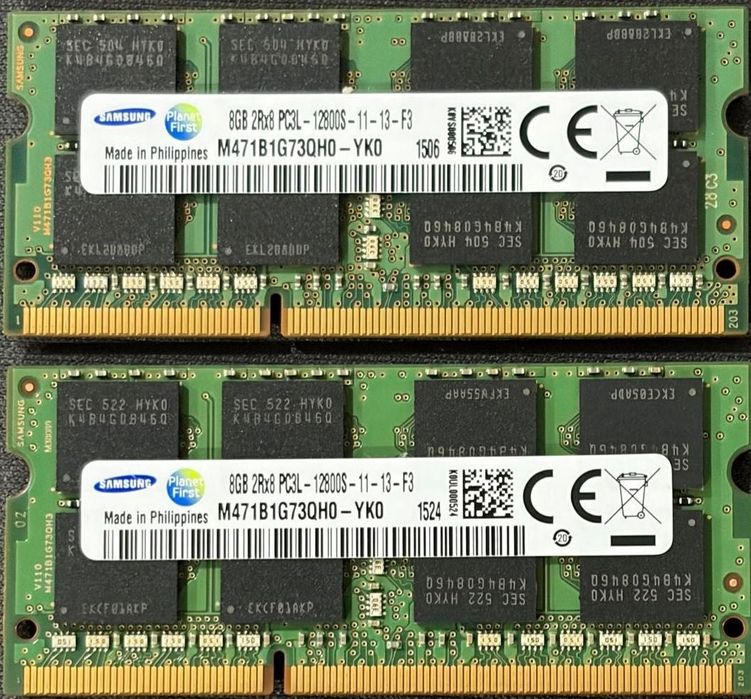 16GB Samsung SODIMM 1600 MHz DDR3L 2×8GB