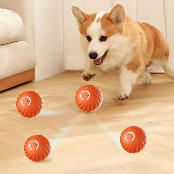 Skacząca Uciekająca PIŁKA dla Psa INTERAKTYWNA Ruchoma Zabawka na USB