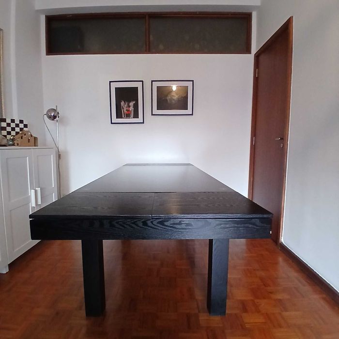 Mesa de Jantar Extensível – Vidro Preto | Excelente Estado