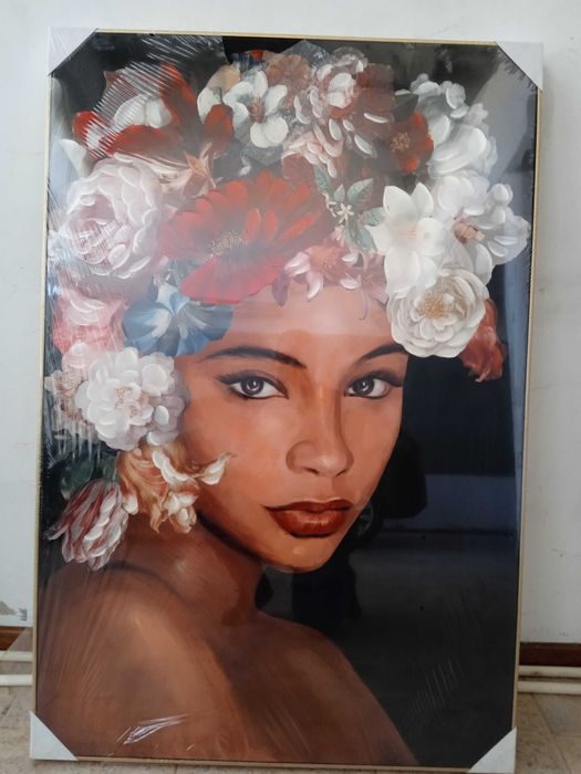 Pintura a óleo com moldura