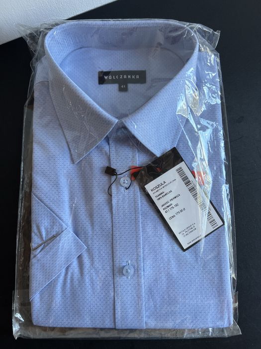 WÓLCZANKA koszula męska SLIM krótki rękaw 41 176–182 NOWA