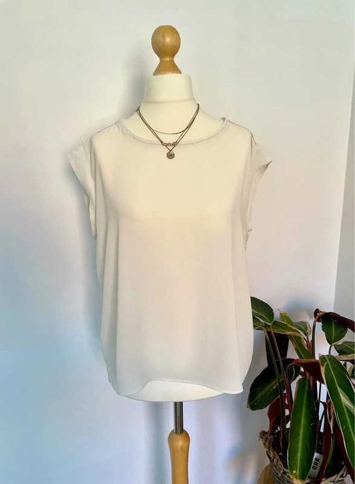 Biała elegancka formalna bluzka Mango L