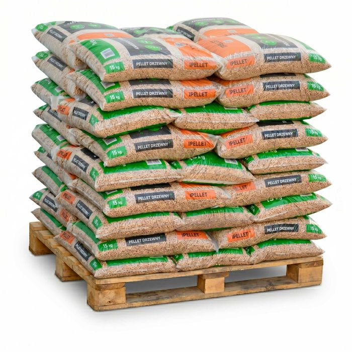 Pellet iPELLET sosnowy 6 mm klasa A1 – paleta 65×15 kg, dostawa GRATIS
