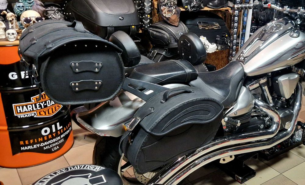 Kufer skórzany sakwy honda suzuki kawasaki yamaha Harley-Davidson