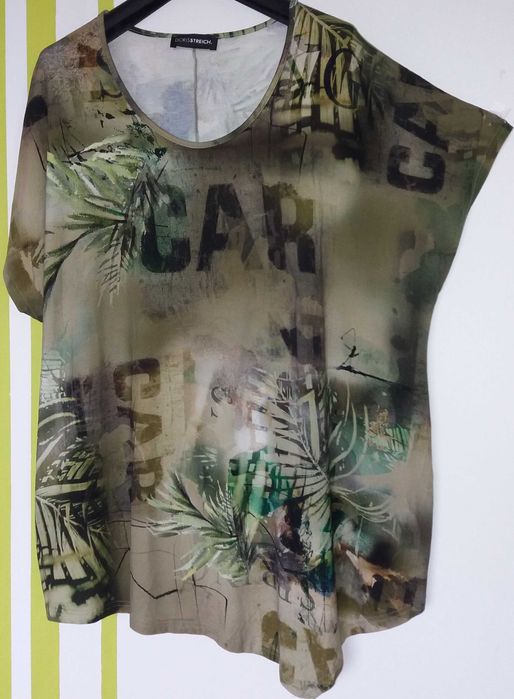 XXL Bluzka/ tunika w zielonej tonacji Doris Streich.